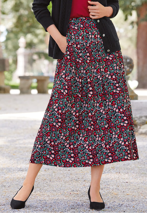 Printed soft pleat skirt | Sale | Cotswold Collections