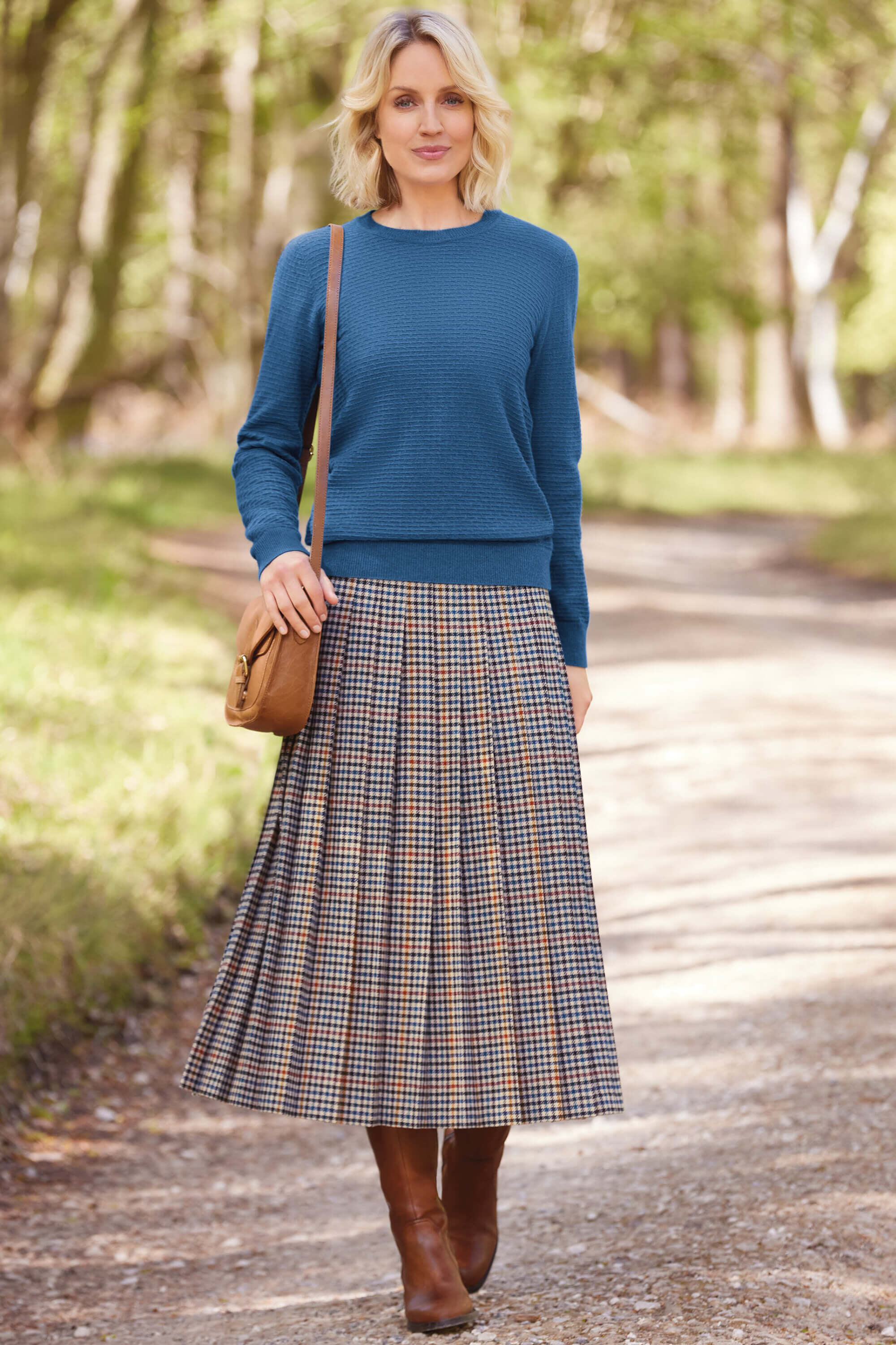 【BAON】Rooming Check Wool Banding Pleated Long Skirt s-l400.jpg