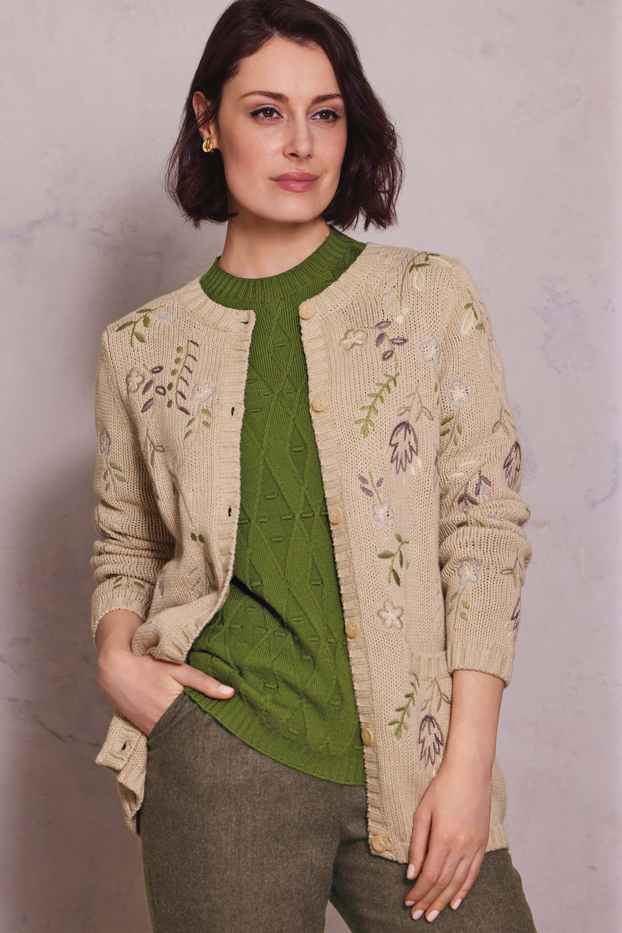 Womens hot sale embroidered cardigan