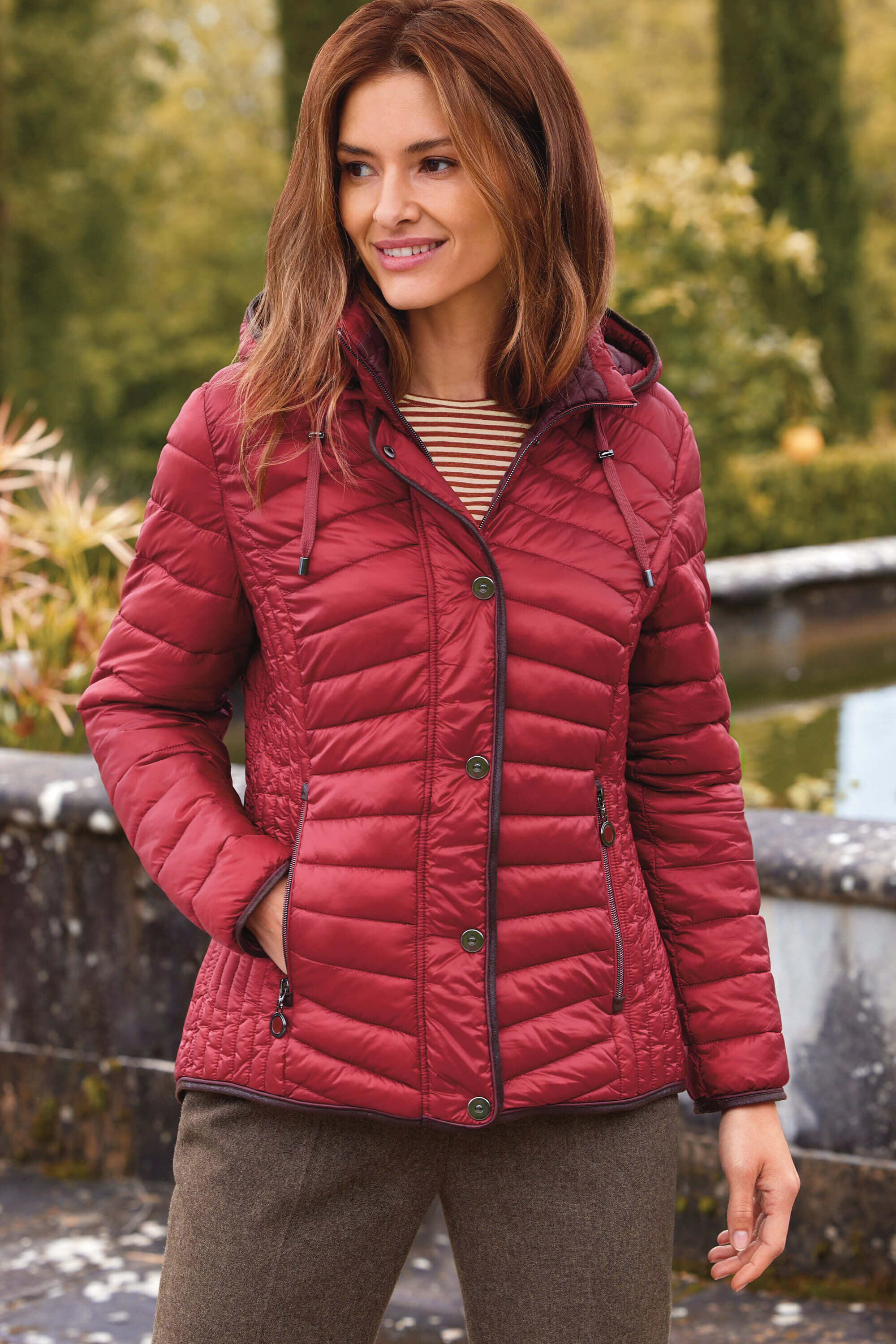 Quilted hot sale jacket red