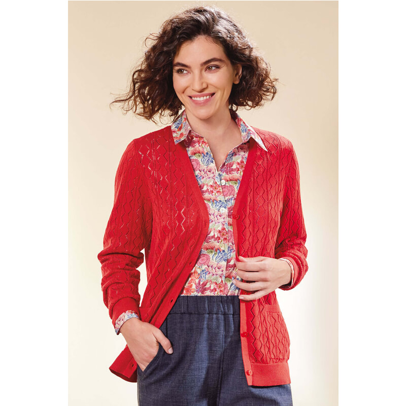 Buy Pointelle cotton cardigan | JB102 | Knitwear | Cotswold Collections