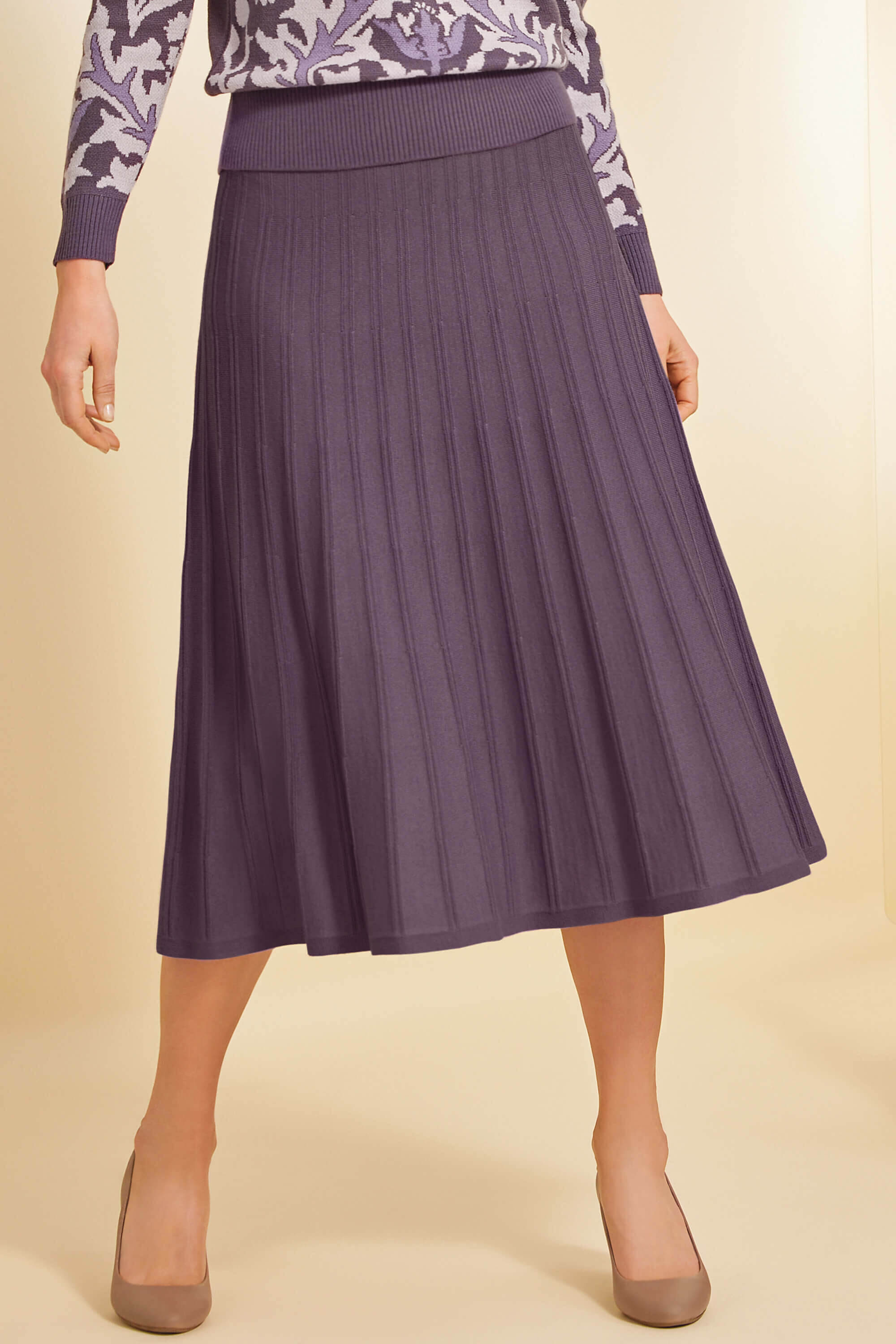 Jupe Midi Laine Cotswold Collections - Taille M Bordeaux - Droite Crayon