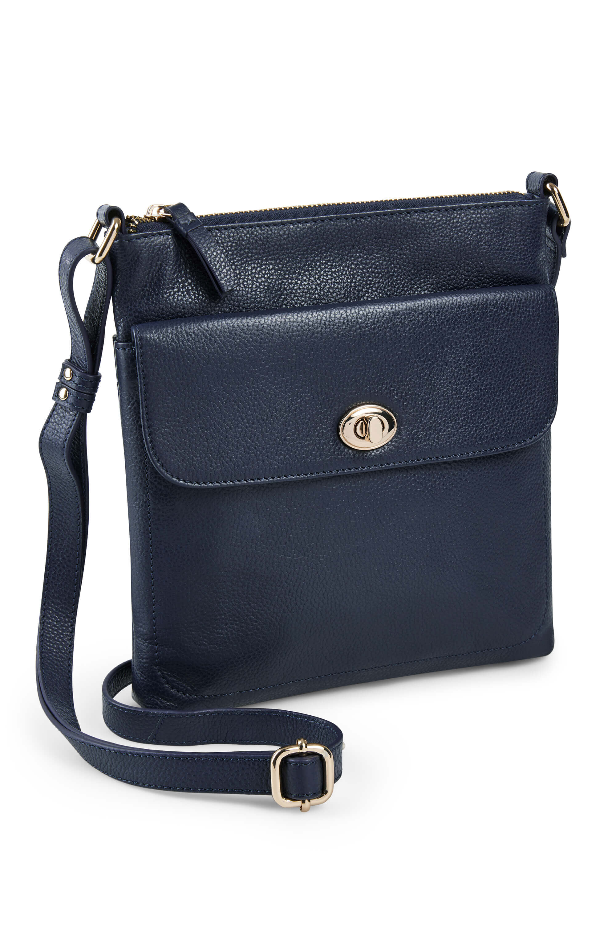 Navy soft leather handbag online