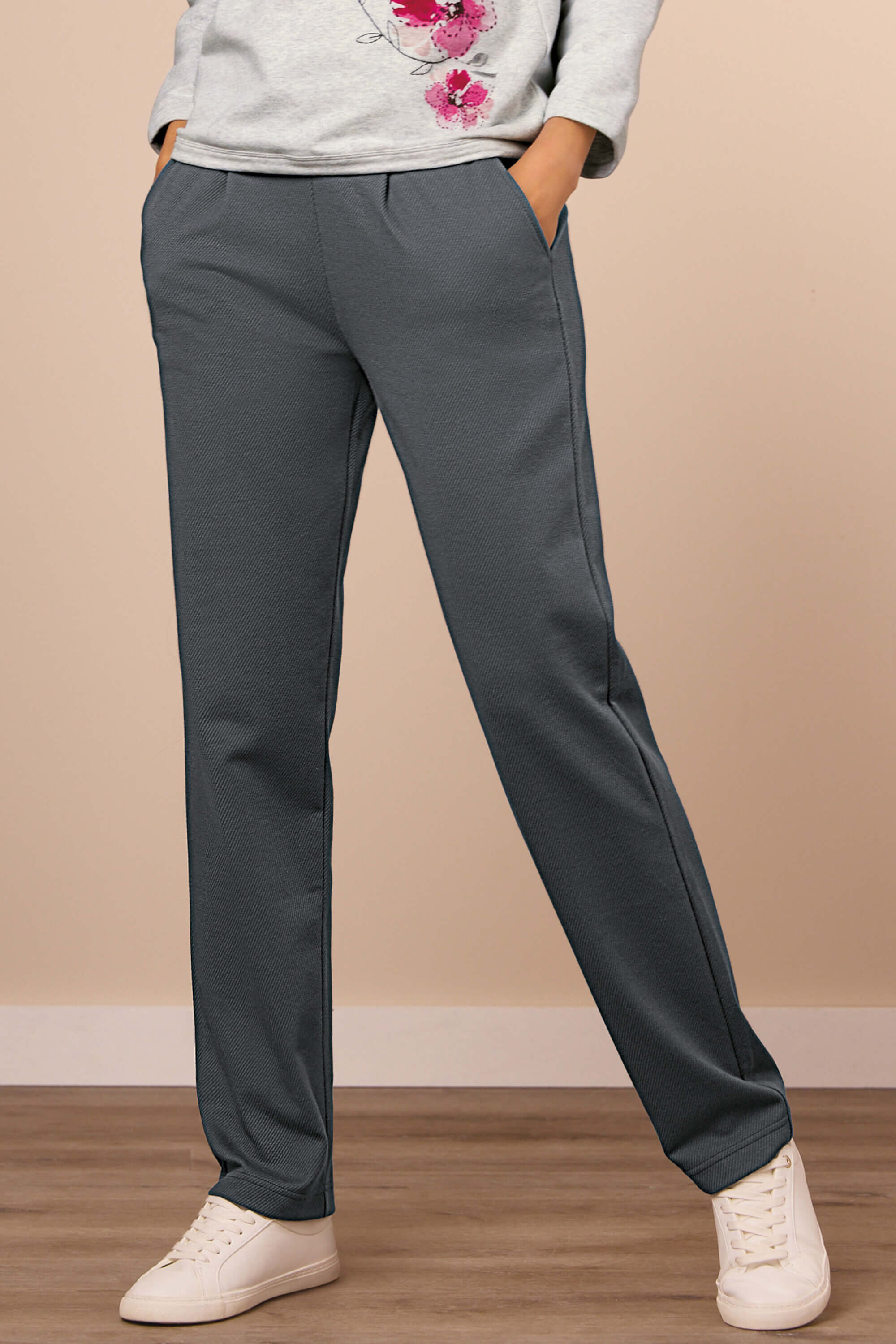 Twill jersey trousers