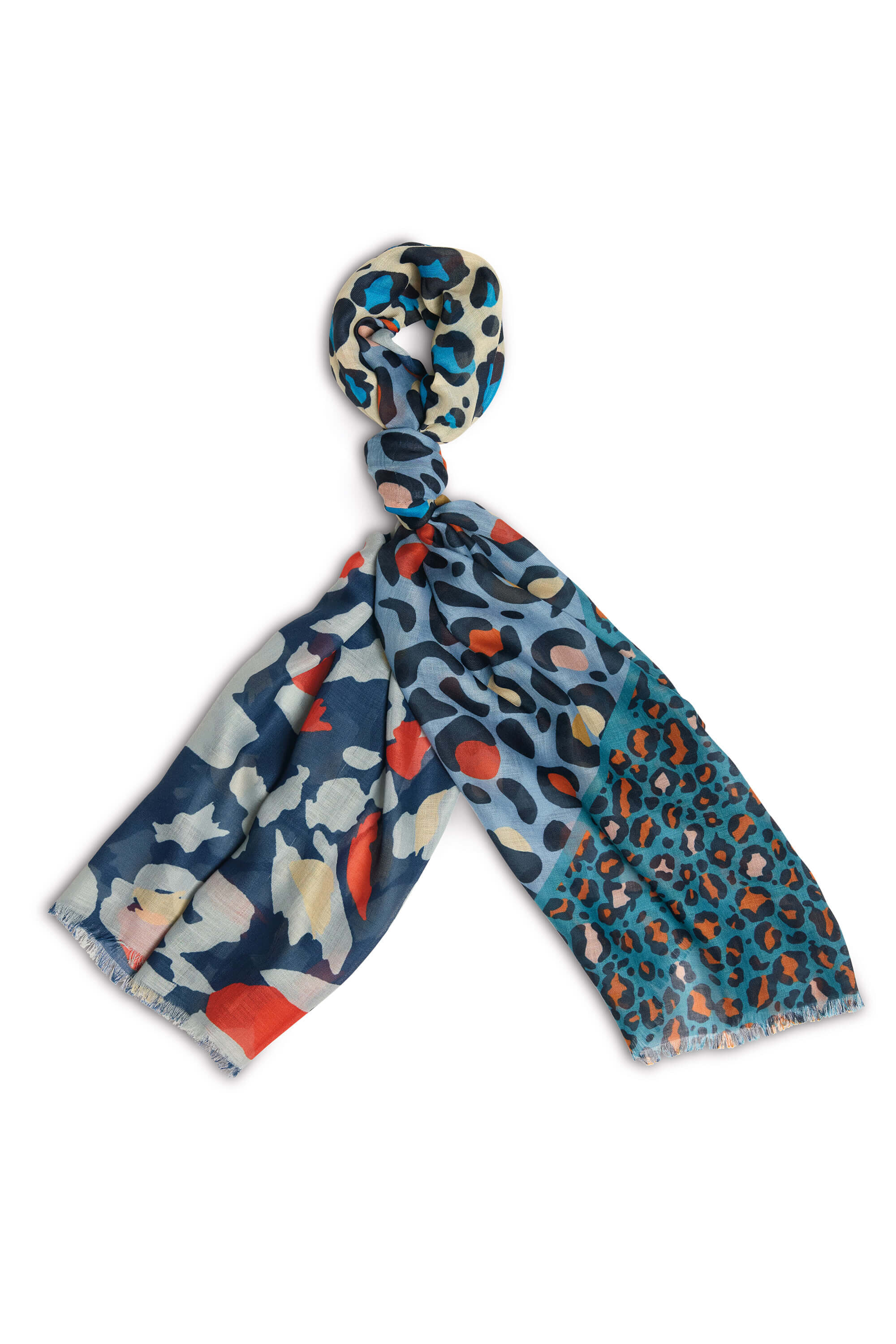 Porter Classic - INDIGO PRINT SILK SCARF