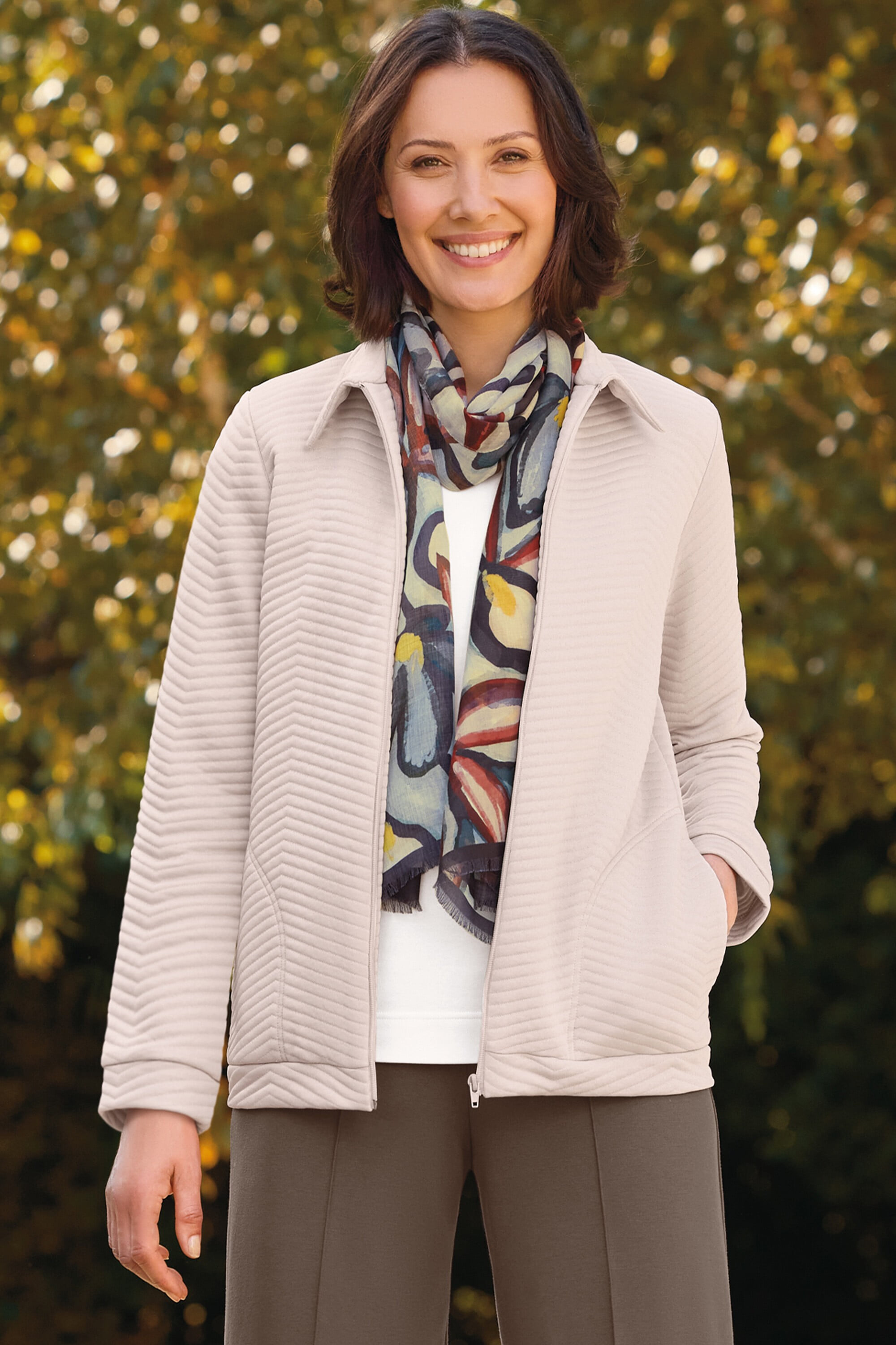 Chevron quilted jacket | JZ880 | Not Available | Cotswold Collections