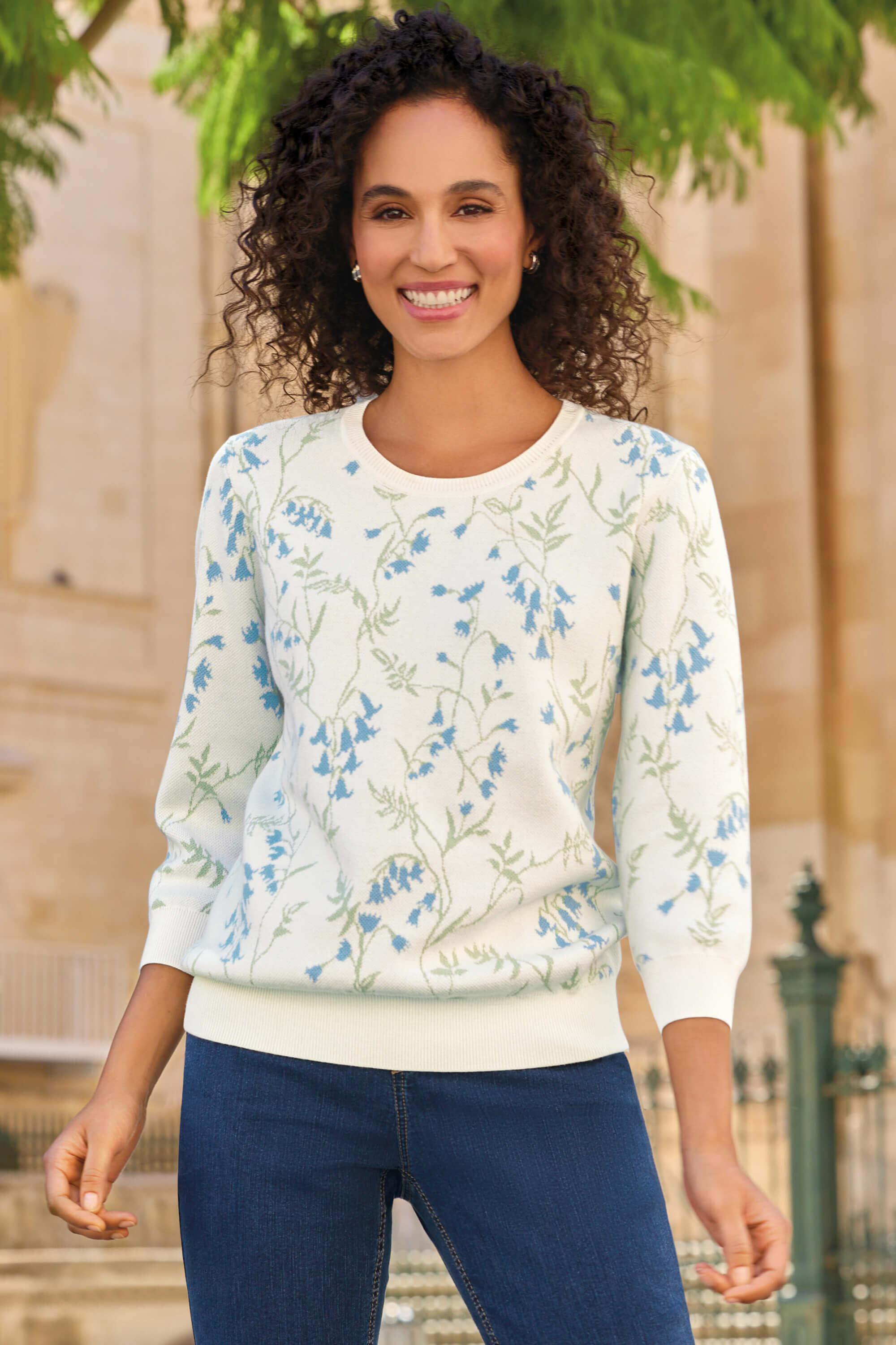 トップス anuke Flower Jacquard Tops Jacquard Jumper | Cotswold Collections