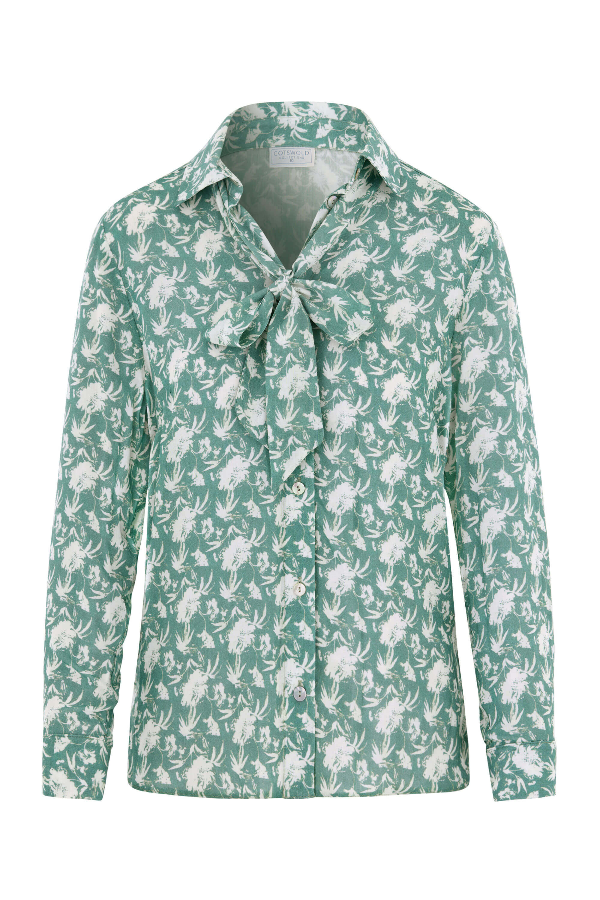 Printed blouse with tie