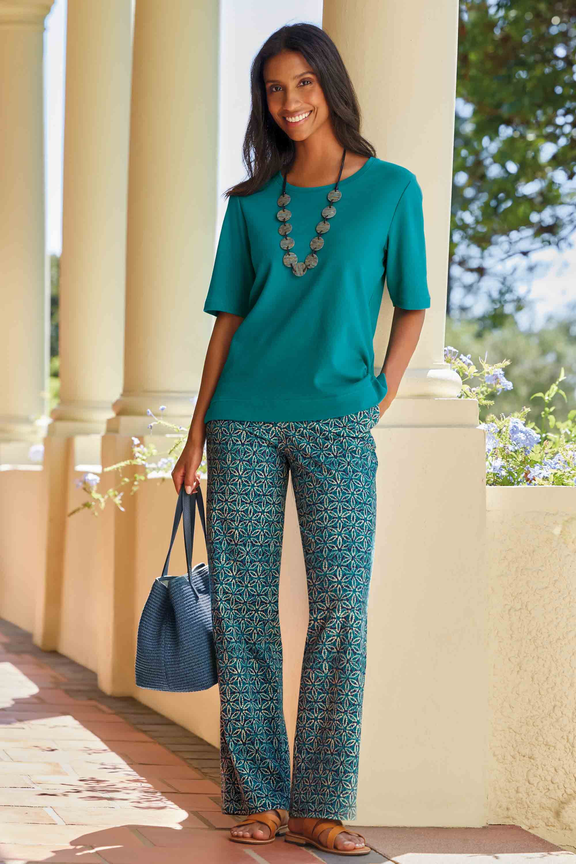 Printed Jersey Trousers | Cotswold Collections