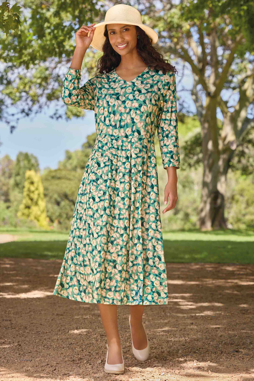 Women's Printed jersey dress-Jade-S-5884 by Cotswold Collections Women's Printed jersey dress-Jade-S-5884 by Cotswold Collections