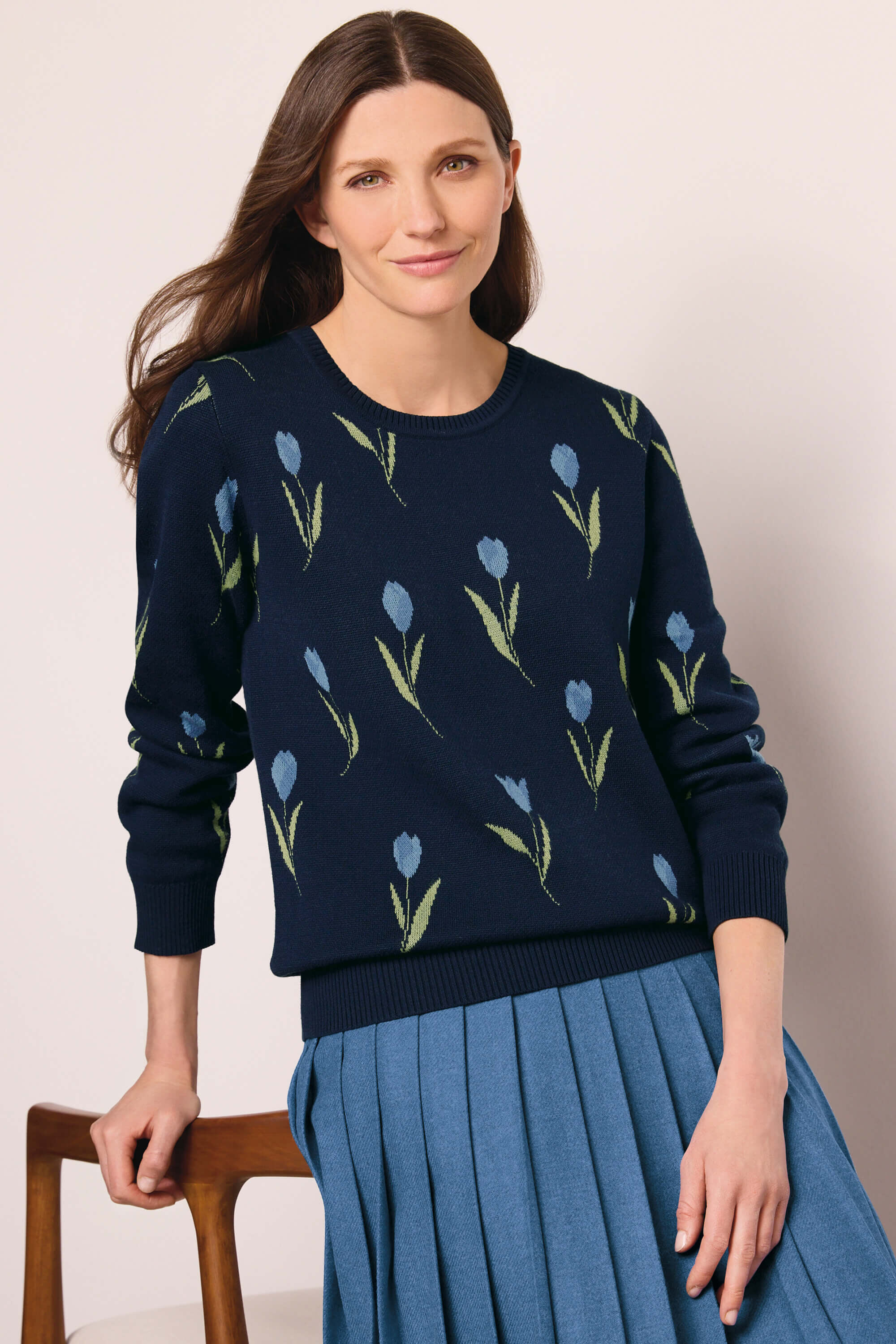 美品 実物写真あり】Jacquard Docking Blouseホワイト