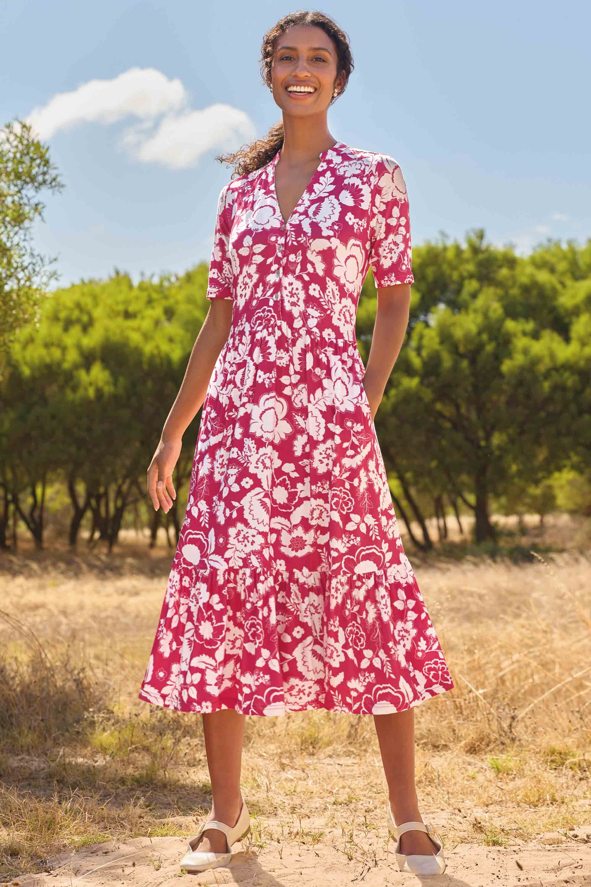 Printed Jersey Dress | Cotswold Collections